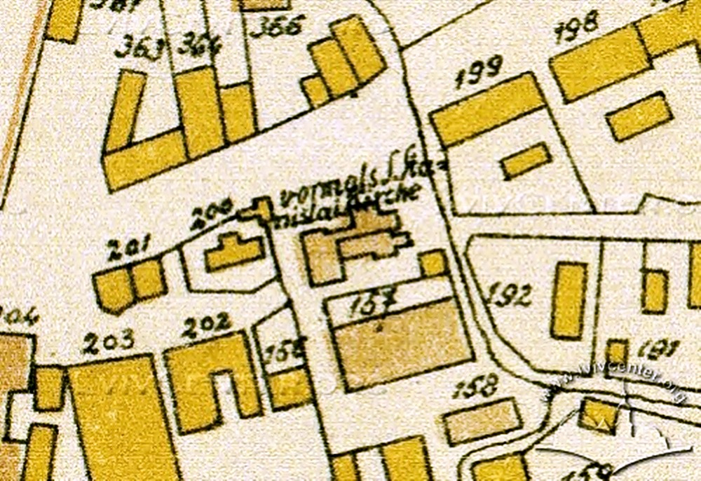 Костел святого Станіслава на плані міста 1802 року