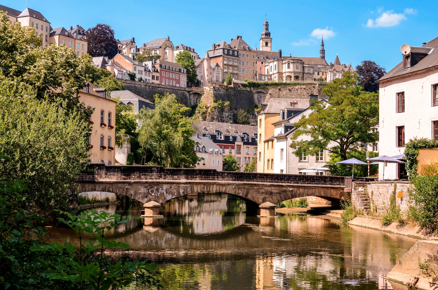 Lux 0244 Luxembourg City, Grund, bridge over Alzette river